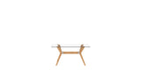 Canadel Downtown Fjord Dining Table in Caramel Washed, Clear CL Glass, side view