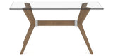 Canadel Downtown Fjord Dining Table in Pecan Washed, Clear CL Glass, side view