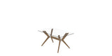 Canadel Downtown Fjord Dining Table in Pecan Washed, Clear CL Glass, view from above