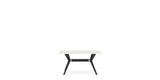 Canadel Downtown Fjord Dining Table in Peppercorn Washed, Snow WH Glass, side view