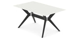Canadel Downtown Fjord Dining Table in Peppercorn Washed, Snow WH Glass, view from above