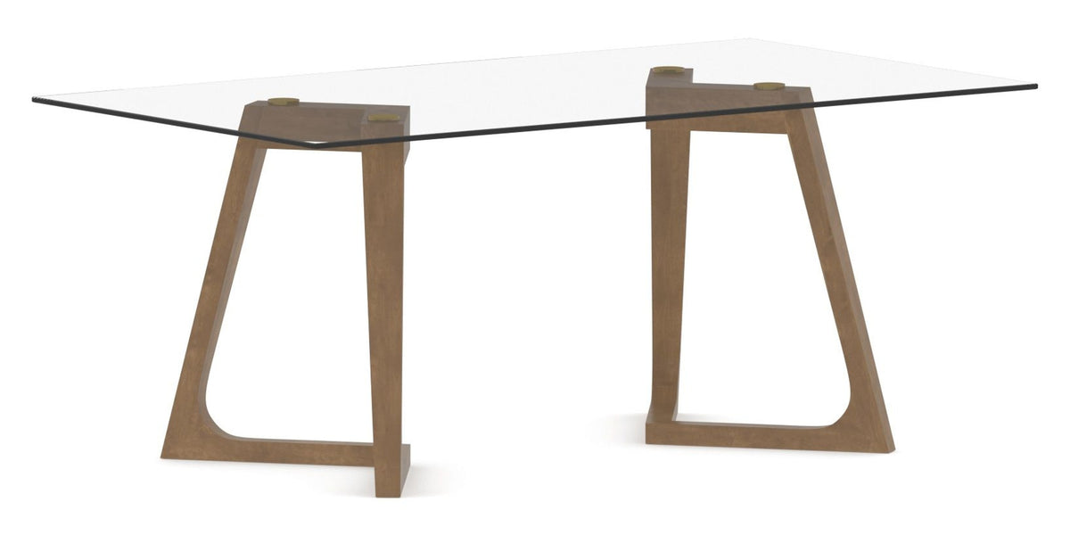 Canadel Modern Rectangular Dining Table 4072 with MN Base in Small Size, three-quarter view
