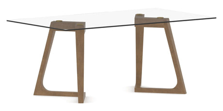 Canadel Modern Rectangular Dining Table 4072 with MN Base in Small Size, three-quarter view