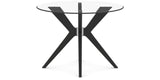 Canadel Downtown X Base Dining Table in Peppercorn Washed, Clear CL Glass, 42 in, side view