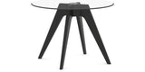 Canadel Downtown Round Dining Table with DQ Base in Small Size, three-quarter view