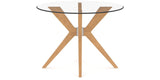 Canadel Downtown X Base Dining Table in Caramel Washed, Clear CL Glass, 42 in, side view