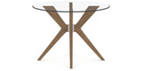 Canadel Downtown X Base Dining Table in Pecan Washed, Clear CL Glass, 42 in, side view