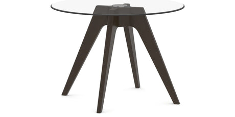 Canadel Downtown Round Dining Table with DQ Base in 59 Davy's Grey and Small Size, three-quarter view