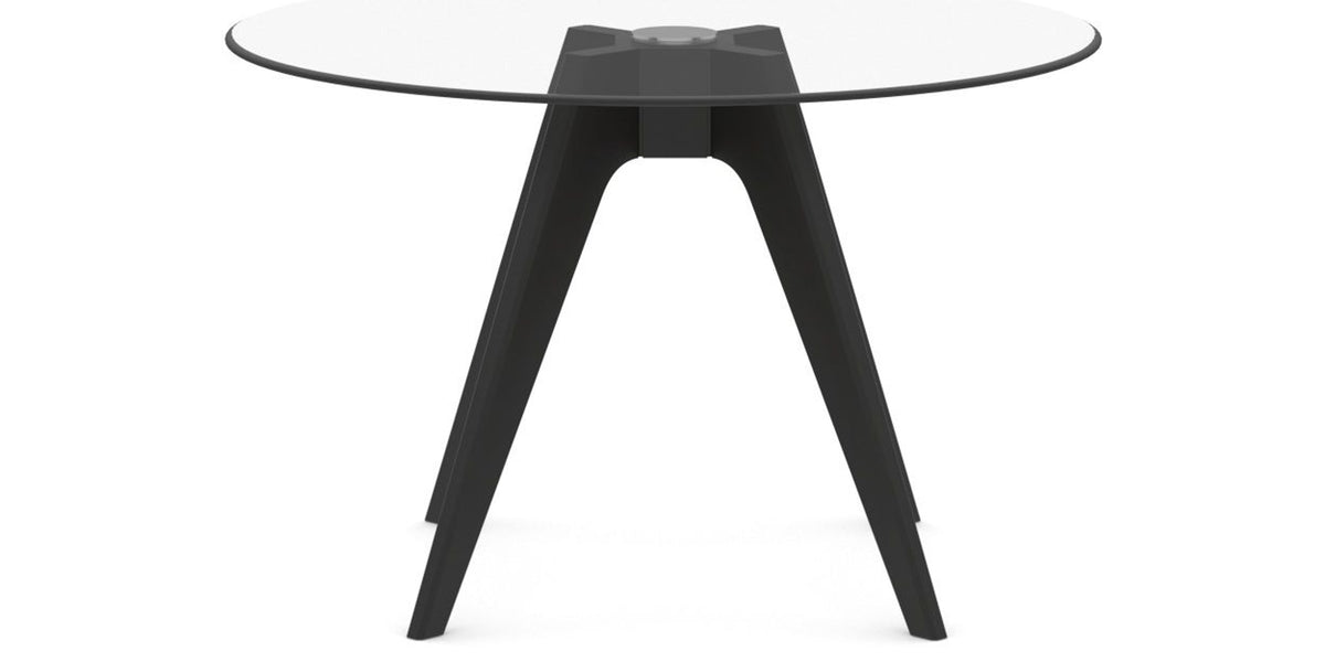 Canadel Downtown Round Dining Table with DQ Base in Medium Size, side view
