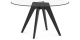 Canadel Downtown Round Dining Table with DQ Base in Large Size, three-quarter view