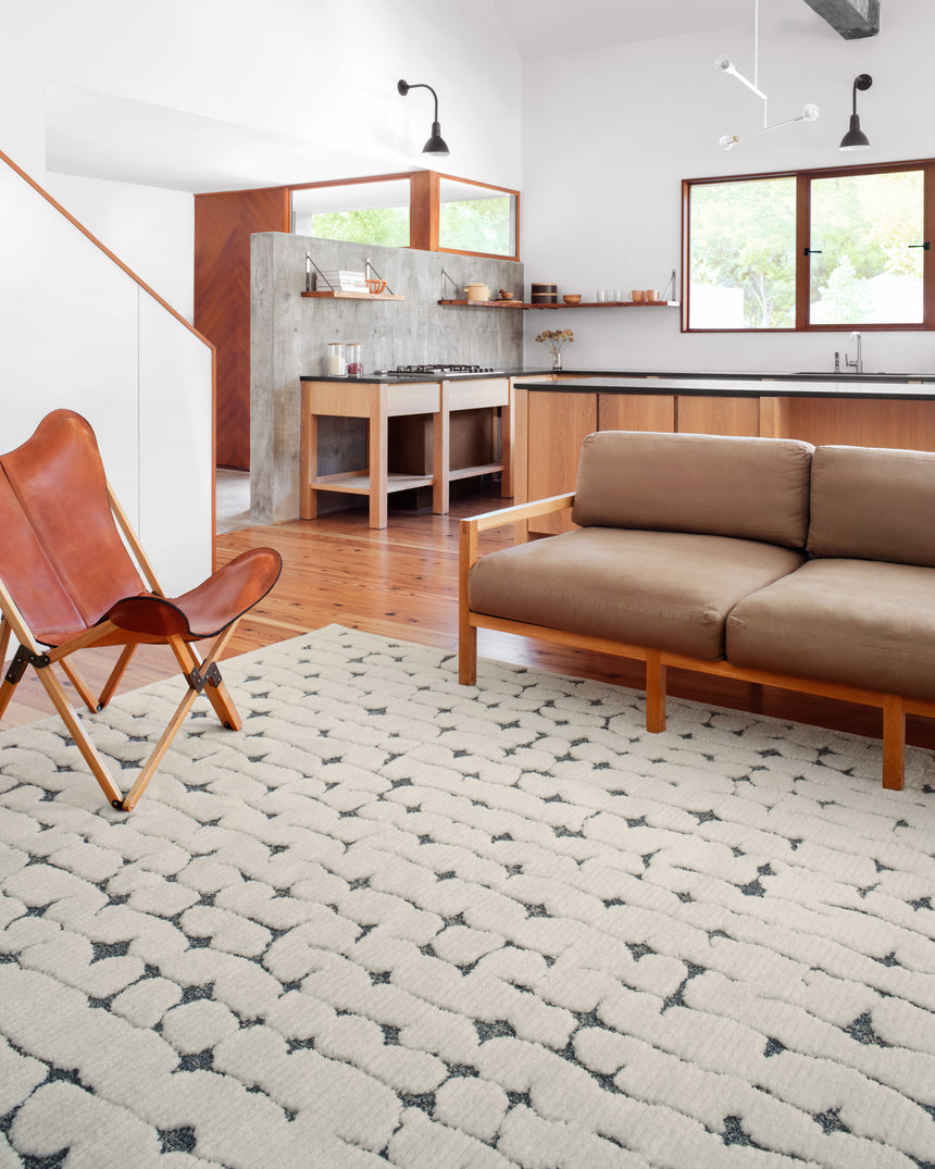 Hagen Rug 04 | White / Navy