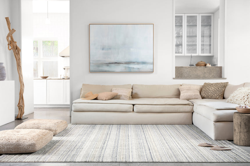 Haven Rug 01 | Silver / Blue