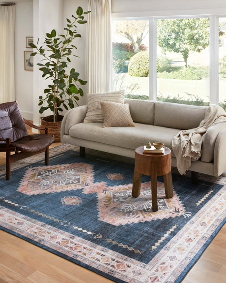 Heidi Rug 03 | Denim / Blush