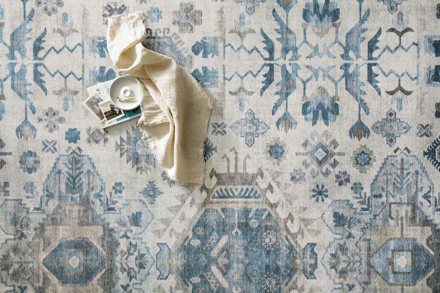 Heidi Rug 04 | Ivory / Ocean