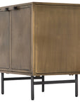 Sunburst Etched Aged Brass Iron with Gunmetal Iron | Sunburst Cabinet Nightstand | Valley Ridge Furniture