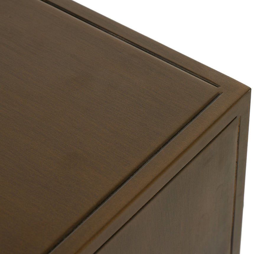 Sunburst Etched Aged Brass Iron with Gunmetal Iron | Sunburst Cabinet Nightstand | Valley Ridge Furniture
