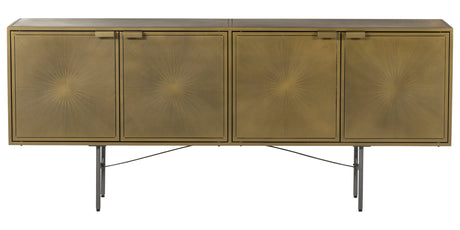Sunburst Etched Aged Brass Iron with Gunmetal Iron | Sunburst Sideboard | Valley Ridge Furniture