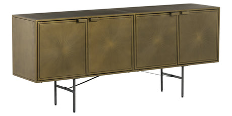 Sunburst Etched Aged Brass Iron with Gunmetal Iron | Sunburst Sideboard | Valley Ridge Furniture