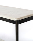 Polished White Marble with Hammered Grey Iron | Felix Small Console Table | Valley Ridge Furniture