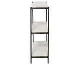 Polished White Marble with Hammered Grey Iron | Felix Small Console Table | Valley Ridge Furniture