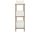 Polished White Marble with Antique Brass Iron | Felix Small Console Table | Valley Ridge Furniture