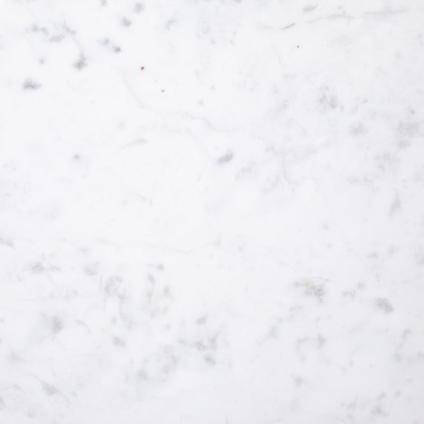 Polished White Marble with Hammered Grey Iron w/Clear Powder Coat | Felix Oval Nightstand | Valley Ridge Furniture