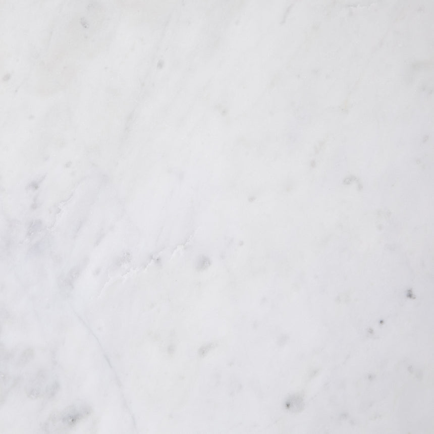 Polished White Marble with Antique Brass Iron | Felix Oval Nightstand | Valley Ridge Furniture
