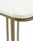 Polished White Marble with Matte Brass Iron | Adalley C Table | Valley Ridge Furniture