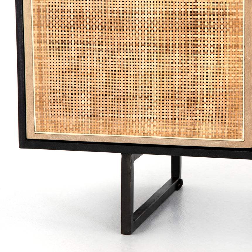 Black Wash Mango & Natural Mango with Natural Cane & Charcoal Grey Iron | Carmel Sideboard | Valley Ridge Furniture