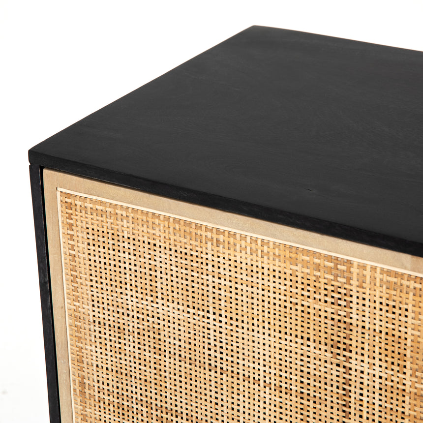 Black Wash Mango & Natural Mango with Natural Cane & Charcoal Grey Iron | Carmel Sideboard | Valley Ridge Furniture