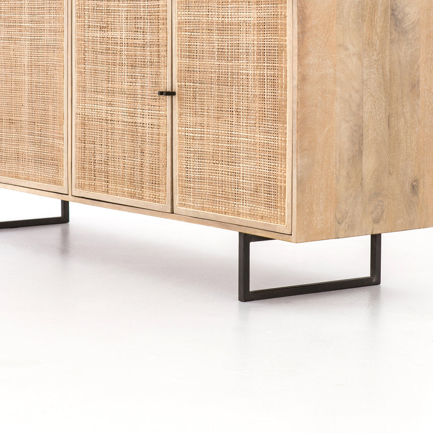 Natural Mango & Natural Cane with Charcoal Grey Iron | Carmel Sideboard | Valley Ridge Furniture