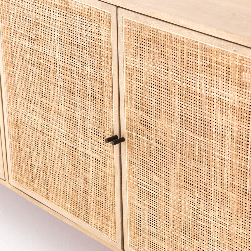 Natural Mango & Natural Cane with Charcoal Grey Iron | Carmel Sideboard | Valley Ridge Furniture