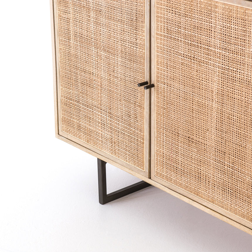 Natural Mango & Natural Cane with Charcoal Grey Iron | Carmel Sideboard | Valley Ridge Furniture