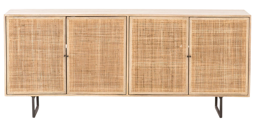 Natural Mango & Natural Cane with Charcoal Grey Iron | Carmel Sideboard | Valley Ridge Furniture