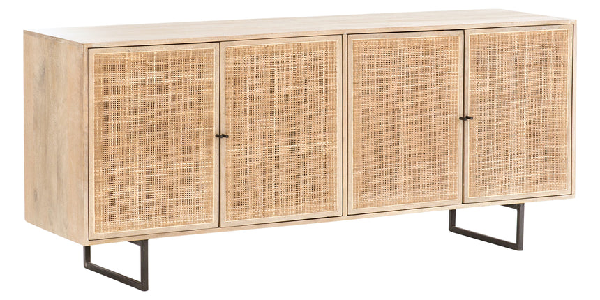 Natural Mango & Natural Cane with Charcoal Grey Iron | Carmel Sideboard | Valley Ridge Furniture