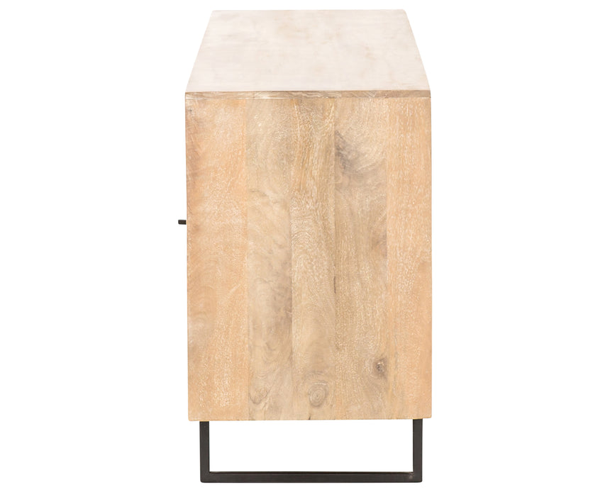 Natural Mango & Natural Cane with Charcoal Grey Iron | Carmel Sideboard | Valley Ridge Furniture