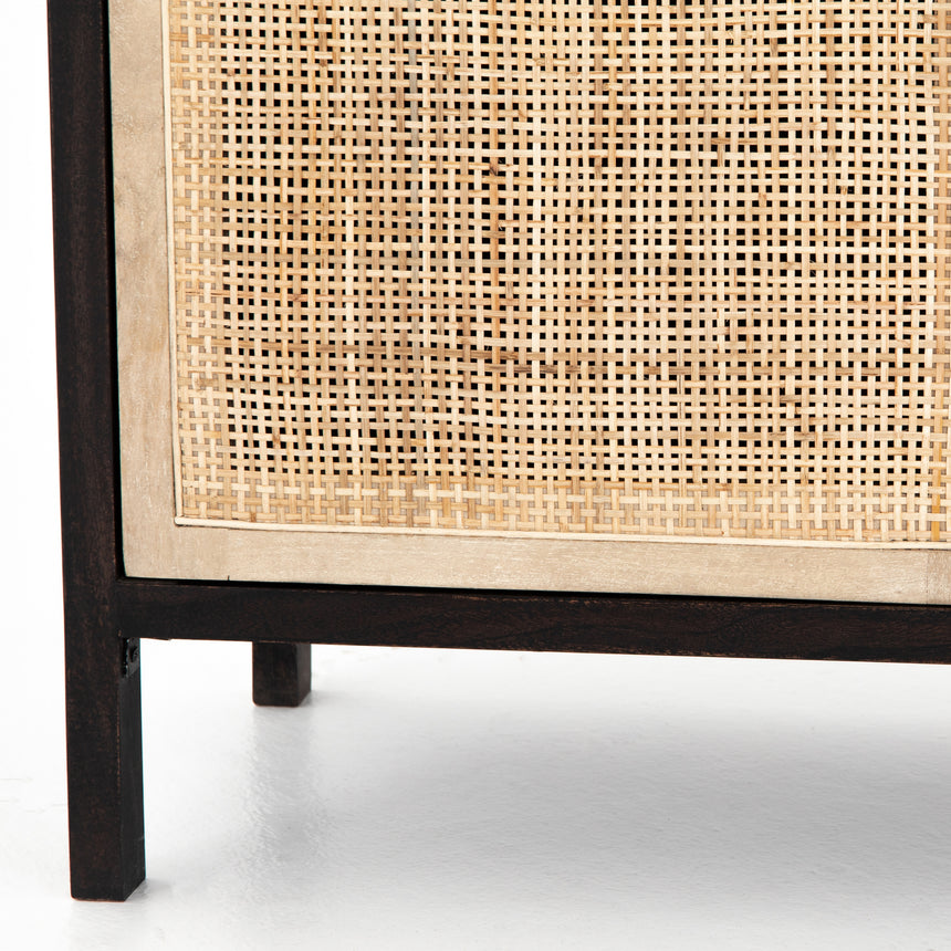 Washed Black Acacia & Natural Cane with Natural Mango | Caprice Bookshelf | Valley Ridge Furniture