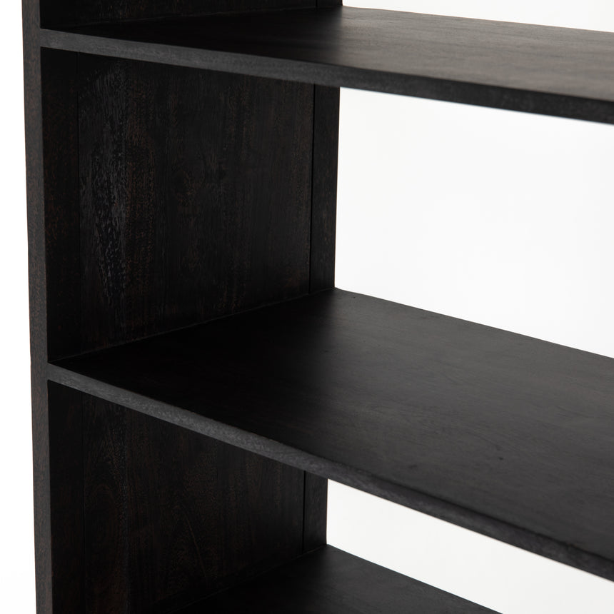 Washed Black Acacia & Natural Cane with Natural Mango | Caprice Bookshelf | Valley Ridge Furniture