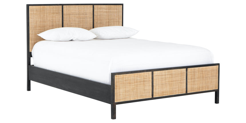 Black Wash Mango with Natural Cane (King Size) | Sydney Bed | Valley Ridge Furniture