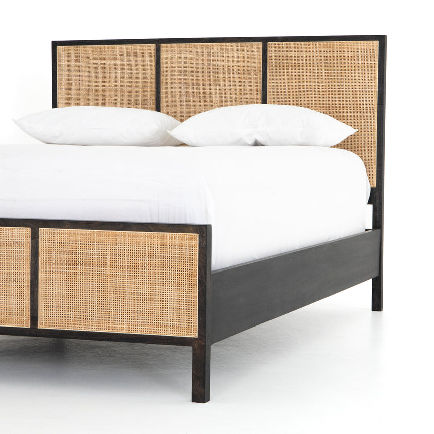 Black Wash Mango with Natural Cane (King Size) | Sydney Bed | Valley Ridge Furniture