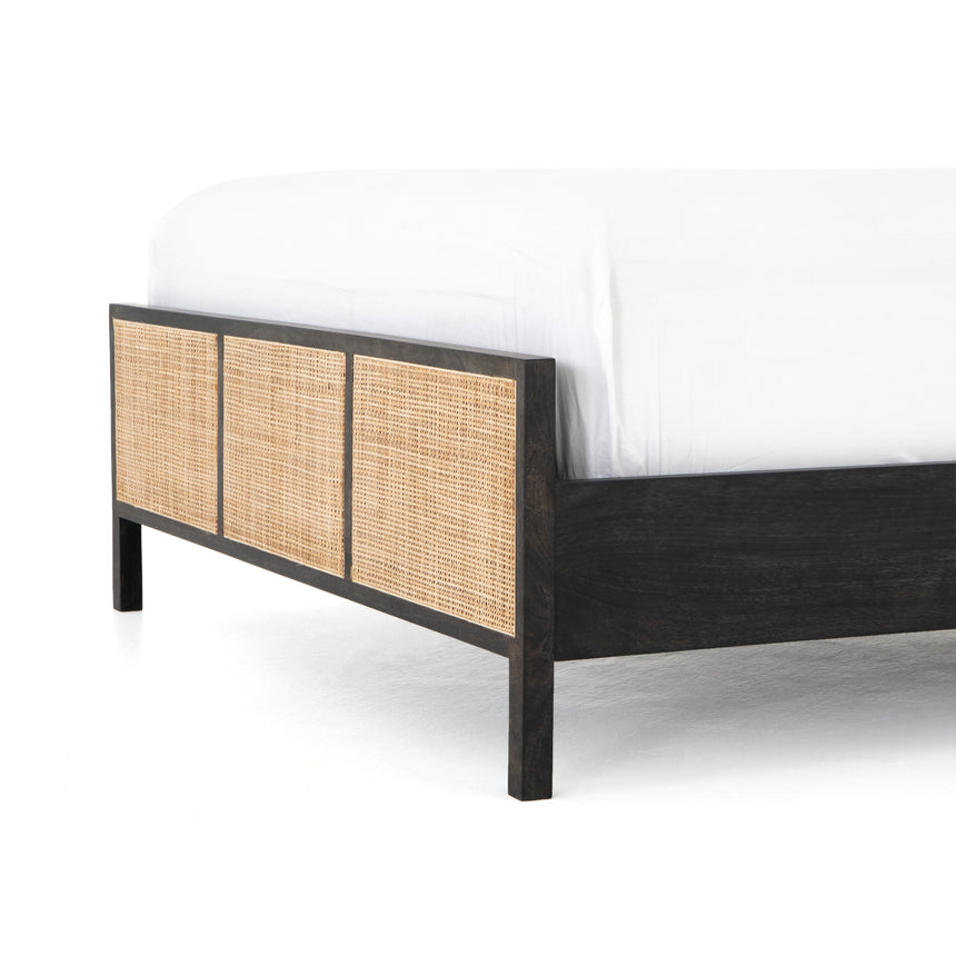 Black Wash Mango with Natural Cane (King Size) | Sydney Bed | Valley Ridge Furniture