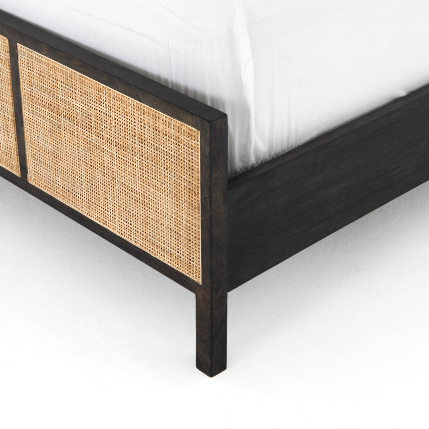Black Wash Mango with Natural Cane (King Size) | Sydney Bed | Valley Ridge Furniture
