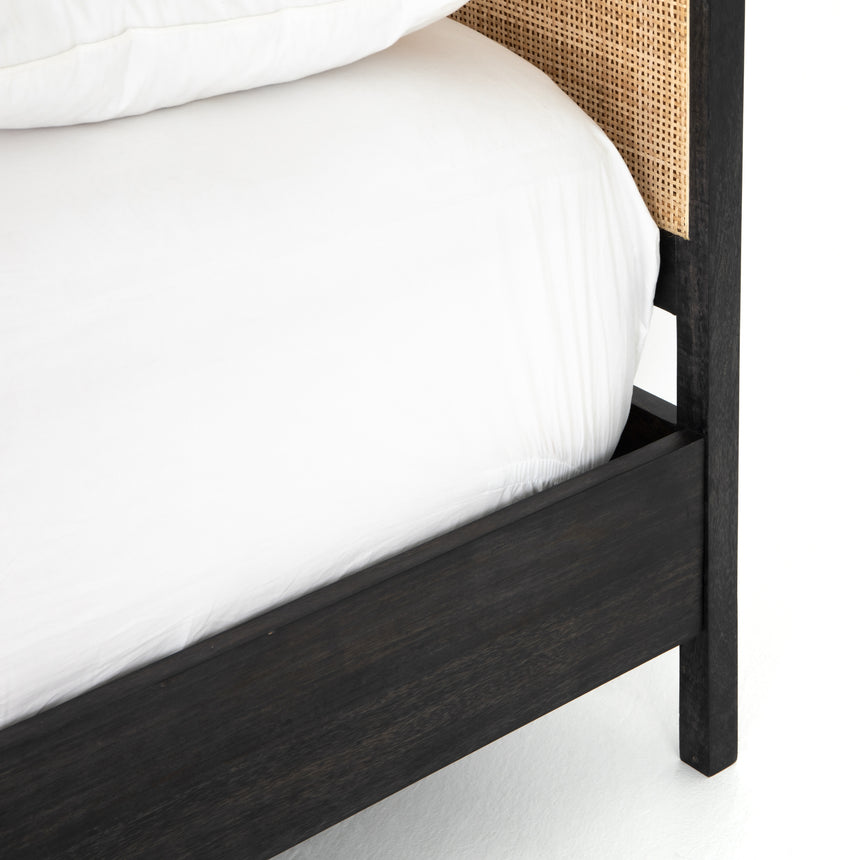 Black Wash Mango with Natural Cane (King Size) | Sydney Bed | Valley Ridge Furniture