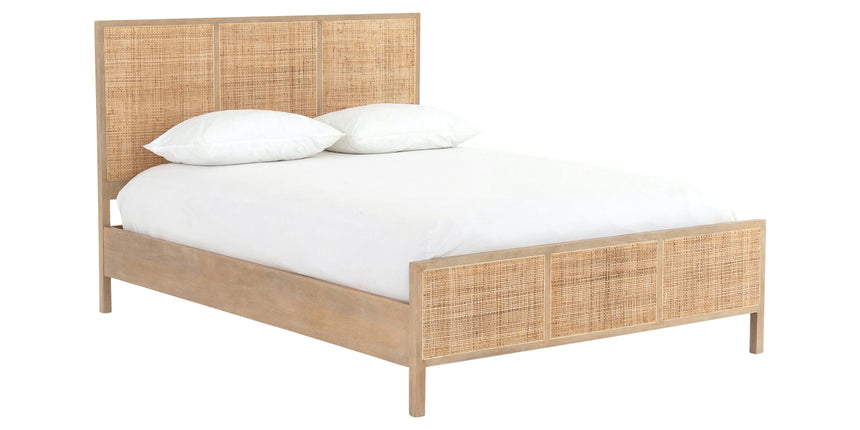 Natural Mango with Natural Cane (King Size) | Sydney Bed | Valley Ridge Furniture