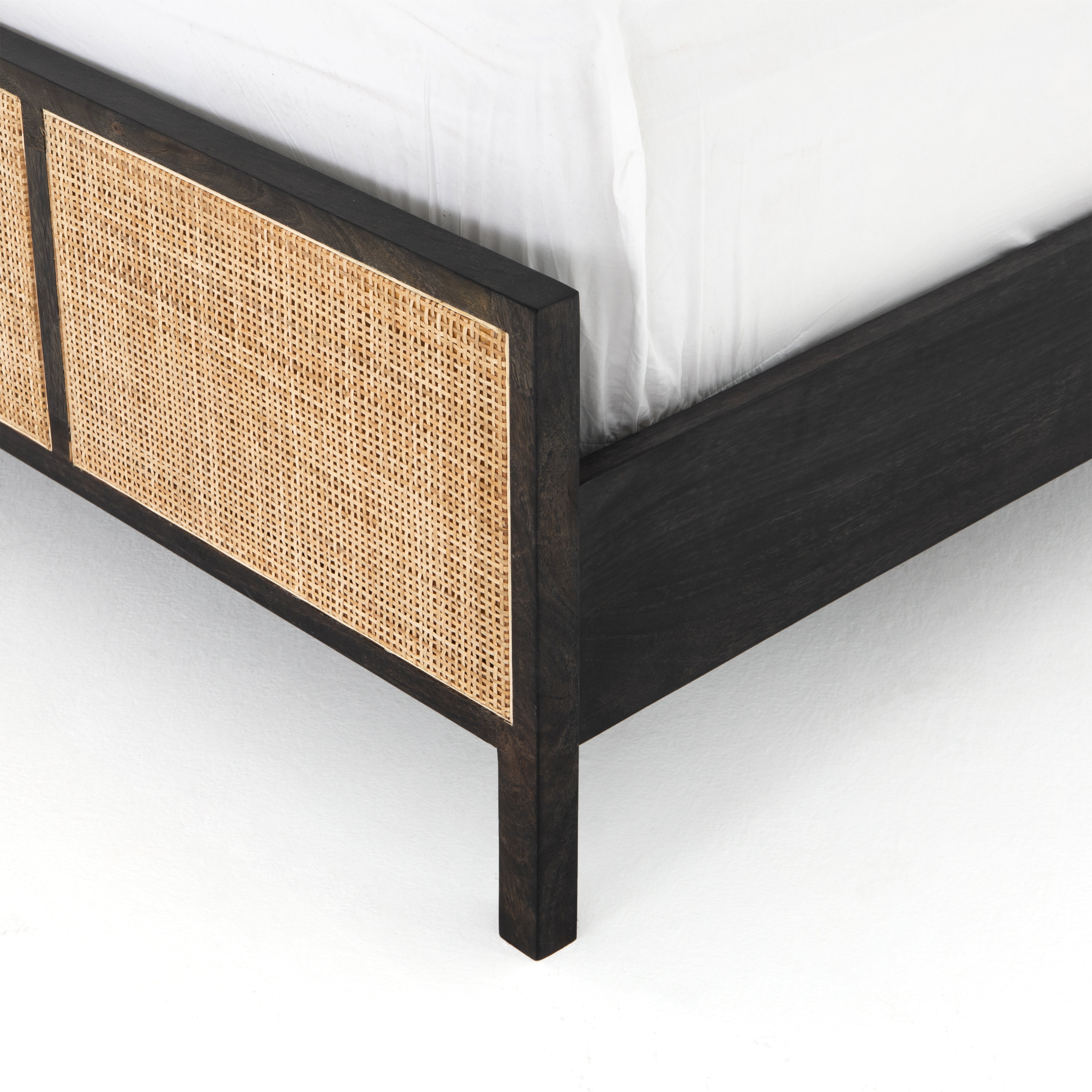 Black Wash Mango with Natural Cane (Twin Size) | Sydney Bed | Valley Ridge Furniture
