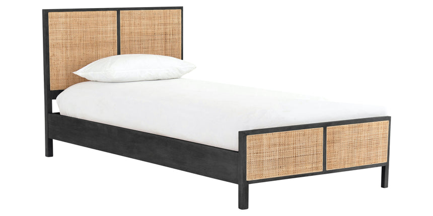 Black Wash Mango with Natural Cane (Twin Size) | Sydney Bed | Valley Ridge Furniture