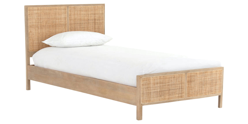 Natural Mango with Natural Cane (Twin Size) | Sydney Bed | Valley Ridge Furniture