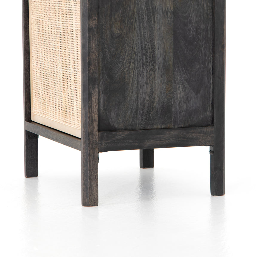 Black Wash Mango with Natural Cane | Sydney Left Nightstand | Valley Ridge Furniture