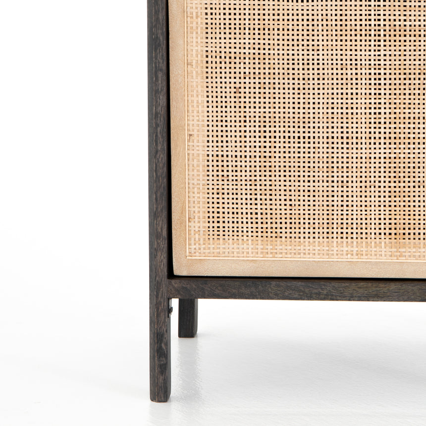 Black Wash Mango with Natural Cane | Sydney Left Nightstand | Valley Ridge Furniture