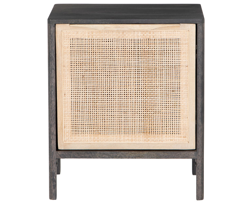 Black Wash Mango with Natural Cane | Sydney Left Nightstand | Valley Ridge Furniture